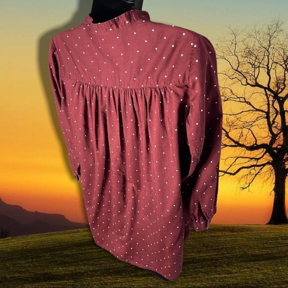 MADEWELL Shirred Popover Top in Microdot Size Extra Small - Picture 13 of 13